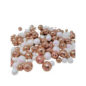 Sparkling Rose Gold and White Foam Ball Scatter Vase Fill (4 Cups)